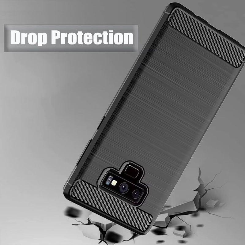 Aikcks for Samsung Galaxy Note9 Phone case, Shockproof, Scratch Resistant Carbon Fiber Jacket, Soft TPU, for Galaxy Note9 case (Black,) - Image 3